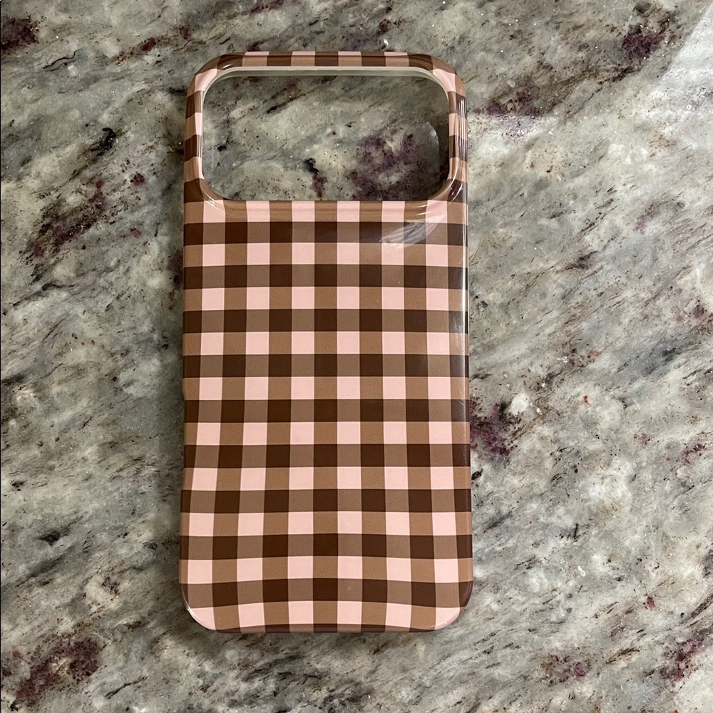 New Pink/Brown Gingham Case iPhone 17 Pro Max